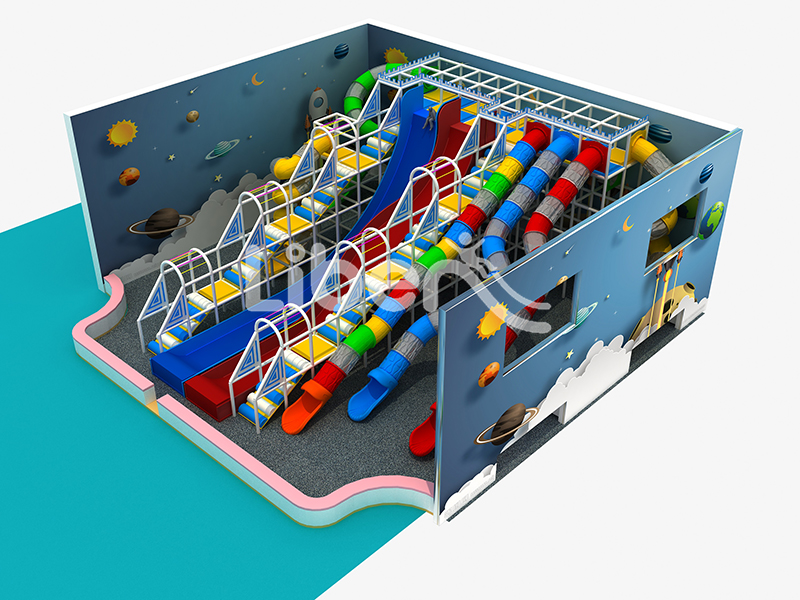 Planet Universe Theme Multiple Slides Indoor Play Center