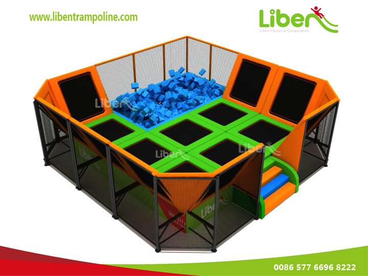 Small Indoor Trampoline Court With Foam Pit Trampolines For Kids