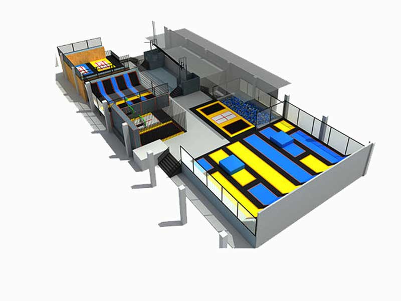 Cool Trampoline Park In Black And Yellow Colors