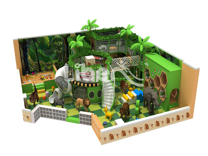 Rainforest  Indoor Play Center with 3D Animal Models for Kids