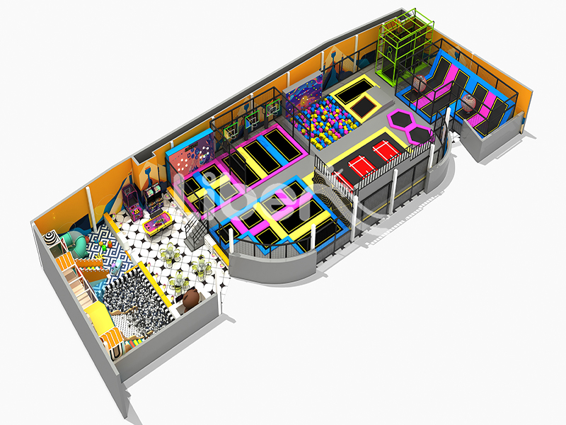 Multiple Trampoline Indoor Play Center For Kids