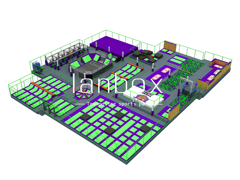 TUV Approved Large Indoor Trampoline Park with Ropes Course