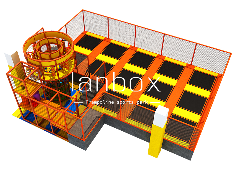 Rectangular professional indoor large trampoline park