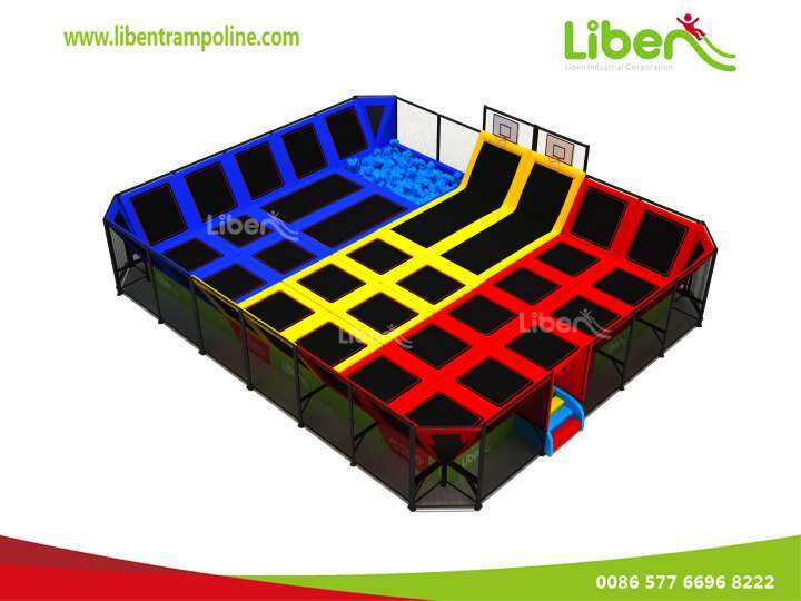 Customized Commercial Teenager Indoor Elastica Trampoline Bed With Foam Pit