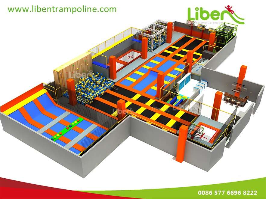 New Colourful Indoor Trampoline Park 