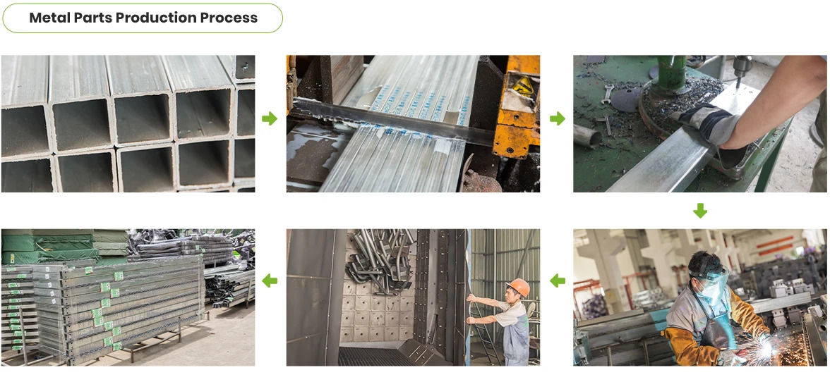Trampoline Attractions Drop Tower Metal Parts Production Process