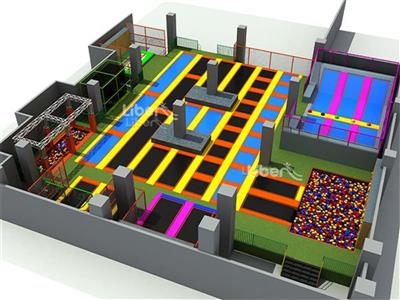 Large Kids Indoor Playground Trampoline Park Supplier 