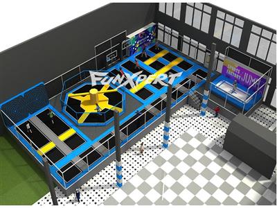 Kids Indoor Trampoline Park with Wipe Out