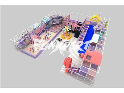 Indoor funplay playground with kids trampoline