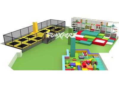 Indoor Soft Playground with Trampoline and Toddle Area