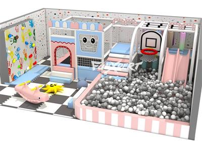 Kids Indoor Playground with Ball pit Climbing Wall