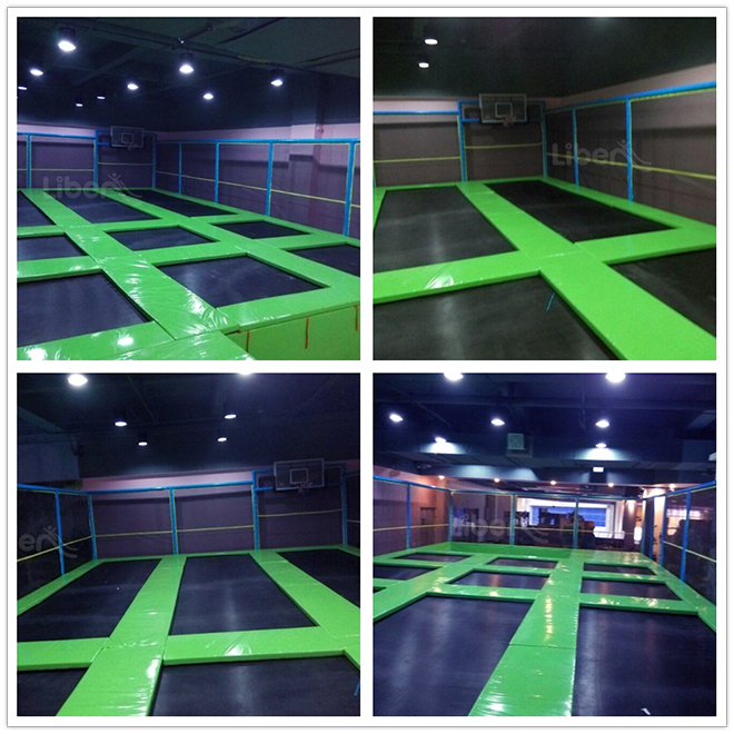 Adult Trampoline Park Green Padding Real Photos
