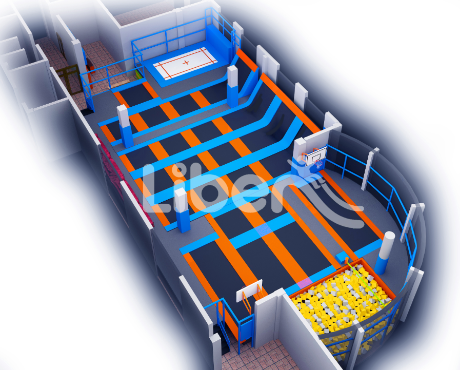 indoor trampoline 3D design drawing